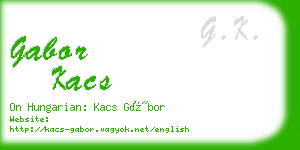 gabor kacs business card